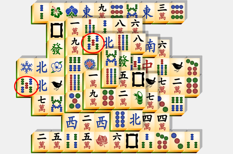 Mahjong, exemplo de solução, seção 12