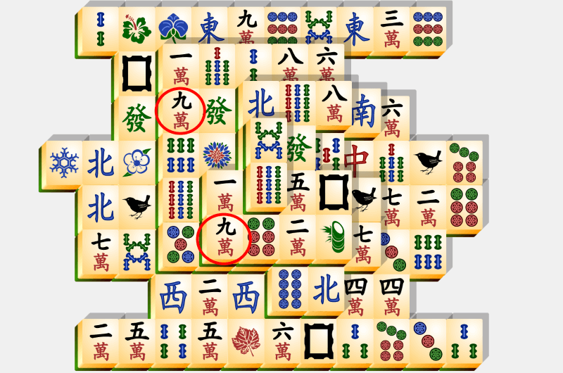 Mahjong, løsningseksempel, afsnit 13