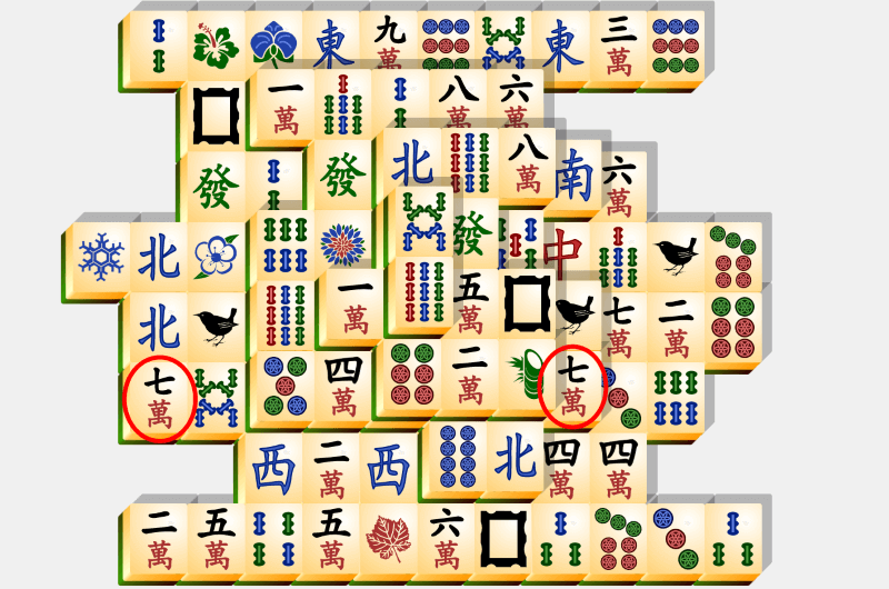 Mahjong, exemplo de solução, seção 14
