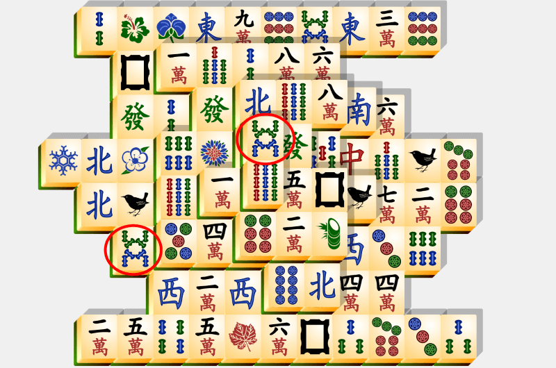 Mahjong, løsningseksempel, afsnit 15