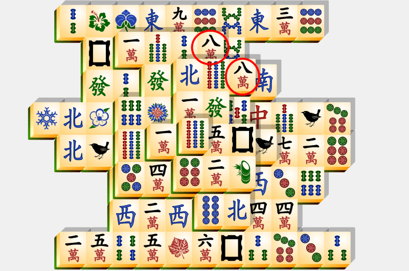 Mahjong, esempio di risoluzione, parte 17