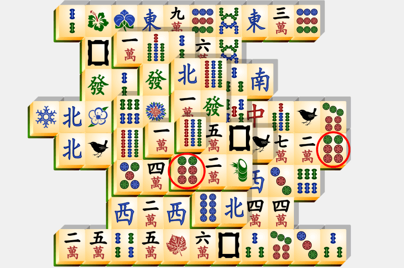 Mahjong, løsningseksempel, afsnit 18