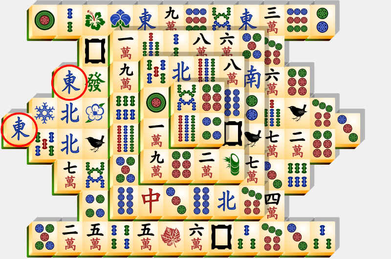 Mahjong, megoldási példa, 2. szakasz
