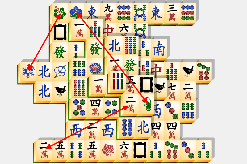 Mahjong, eksempel på løsning, del 20