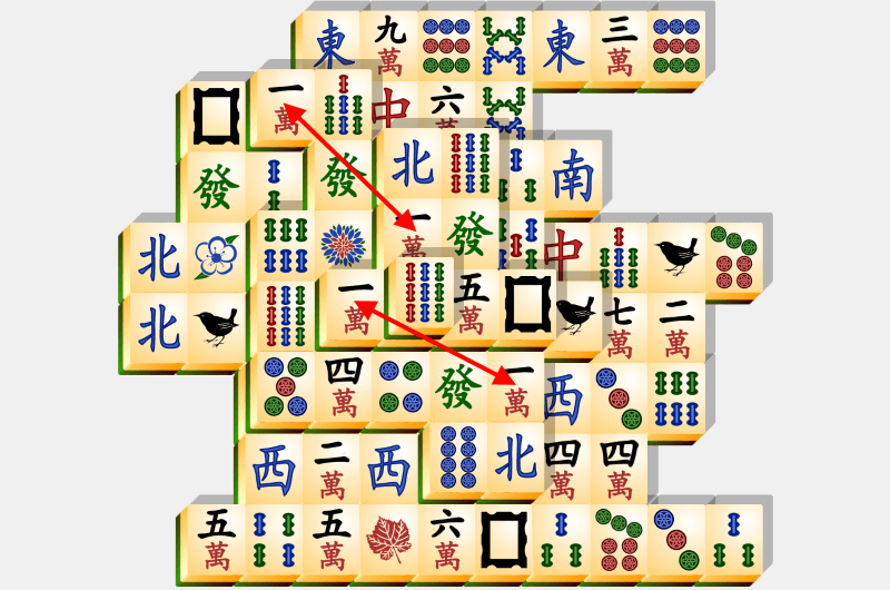 Mahjong, megoldási példa, 21. szakasz