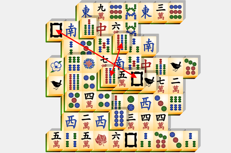 Mahjong, megoldási példa, 24. szakasz