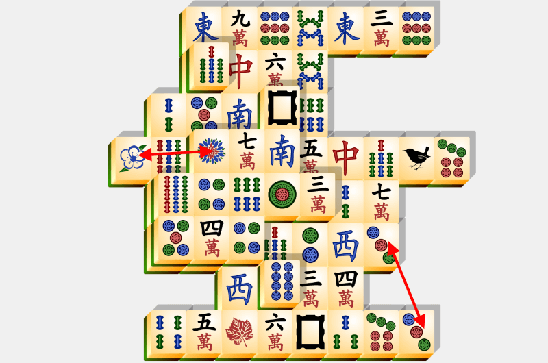 Mahjong, eksempel på løsning, del 28
