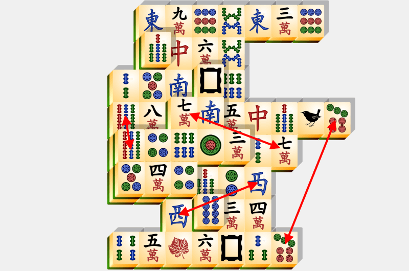Mahjong, solving example, section 29