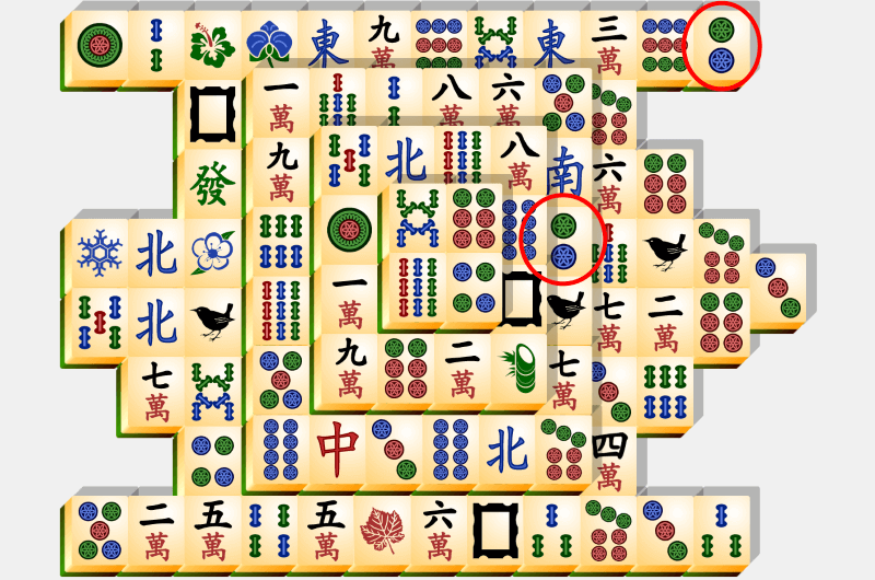 Mahjong, løsningseksempel, afsnit 3