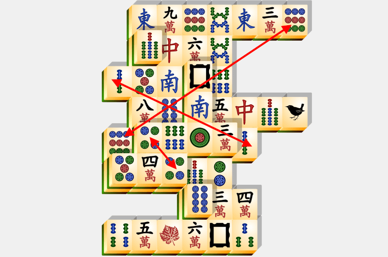 Mahjong, solving example, section 30