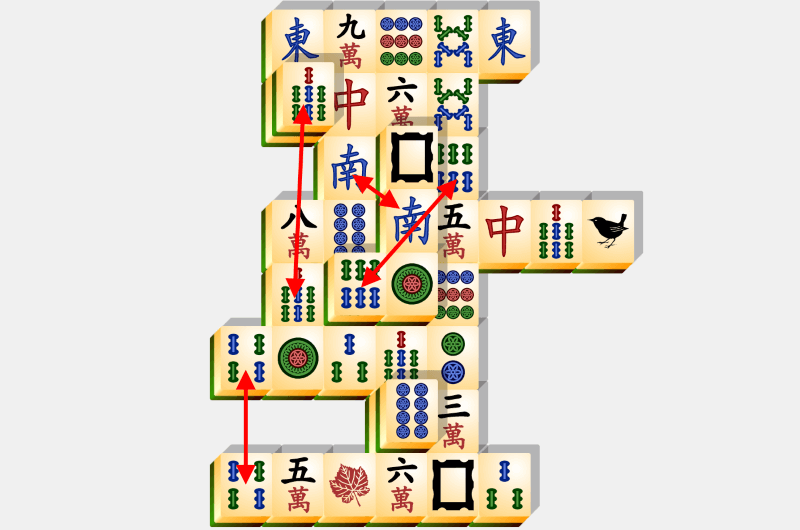 Mahjong, eksempel på løsning, del 32