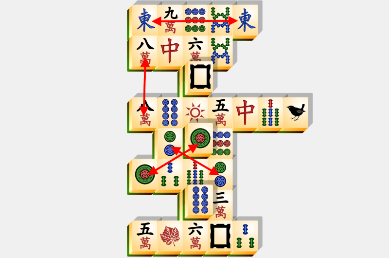 Mahjong, solving example, section 33