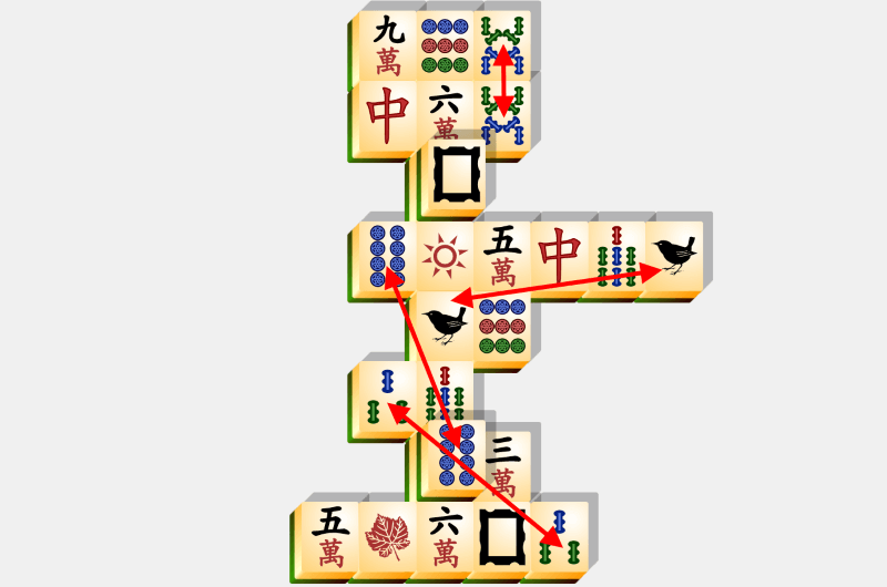 Mahjong, solving example, section 34
