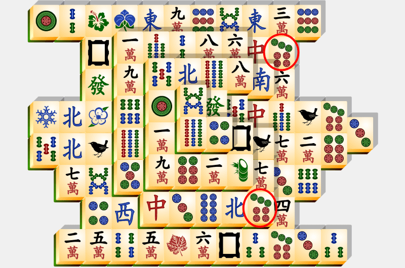 Mahjong, solving example, section 7