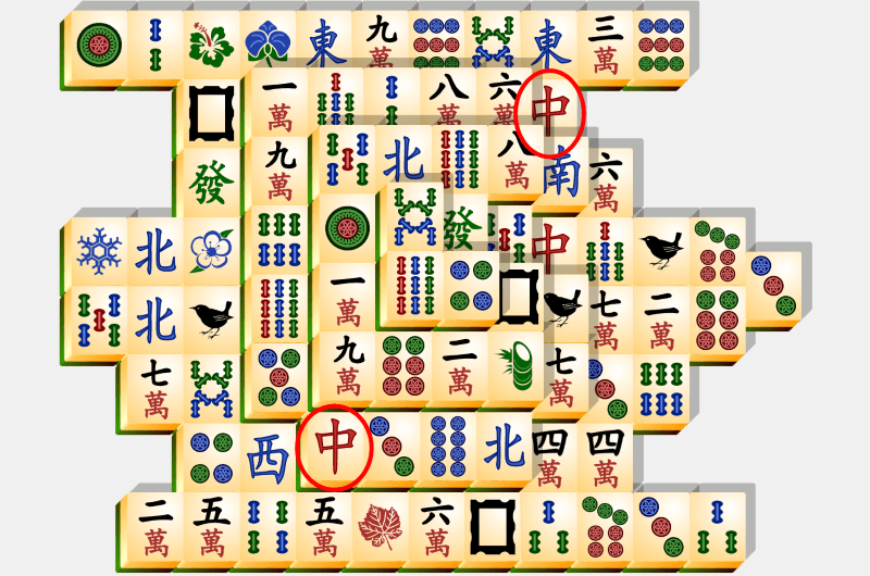 Mahjong, megoldási példa, 8. szakasz
