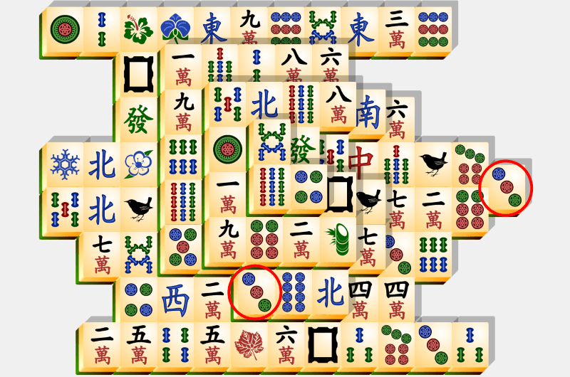Mahjong, megoldási példa, 9. szakasz