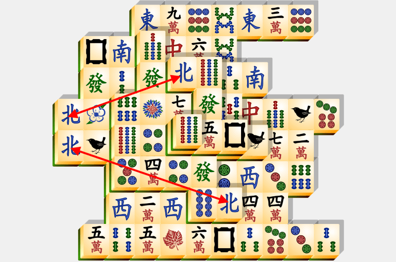 Mahjong, solving example, section 22