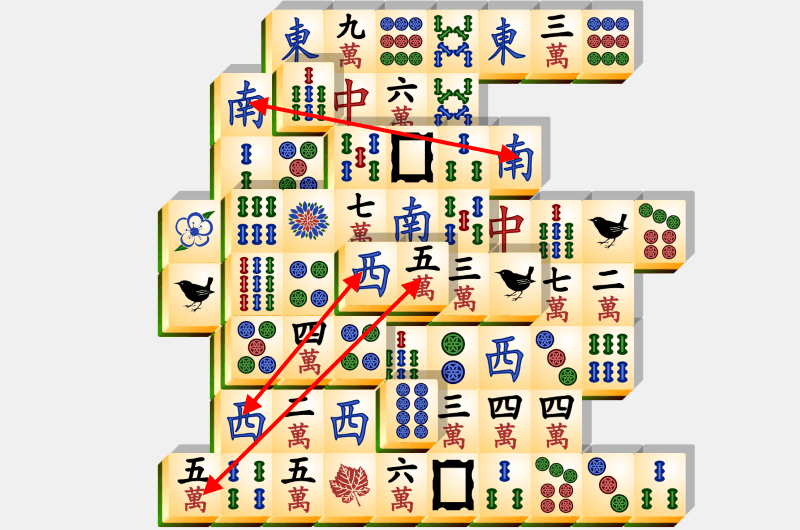 Mahjong, solving example, section 25