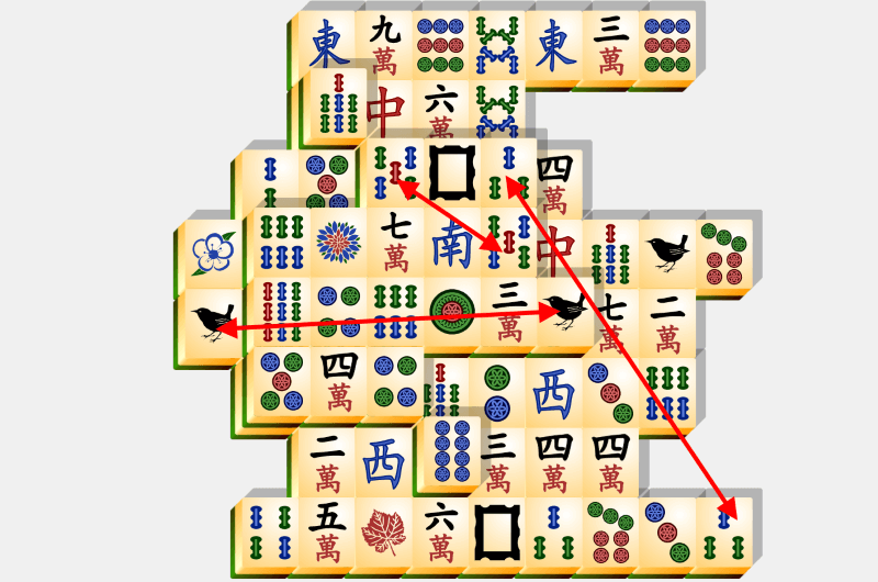 Mahjong, løsningseksempel, afsnit 26