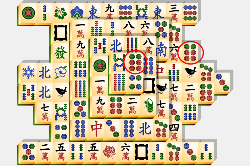 Mahjong, solving example, section 4