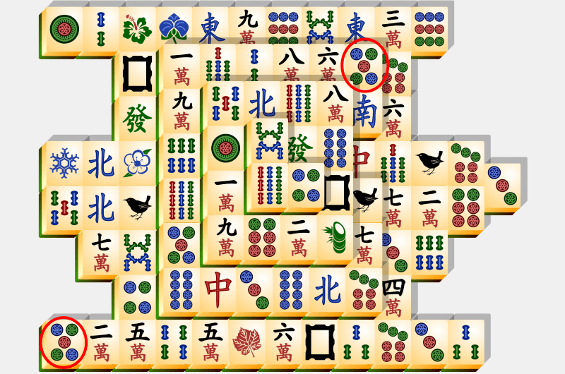 Mahjong, eksempel på løsning, del 5