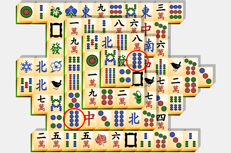 Mahjong, løsningseksempel, afsnit 6